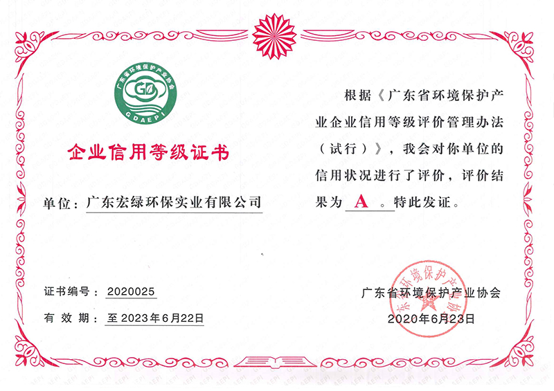 企業(yè)信用等級證書
